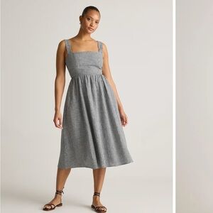 Quince 100% European Linen Fit & Flare Midi Dress